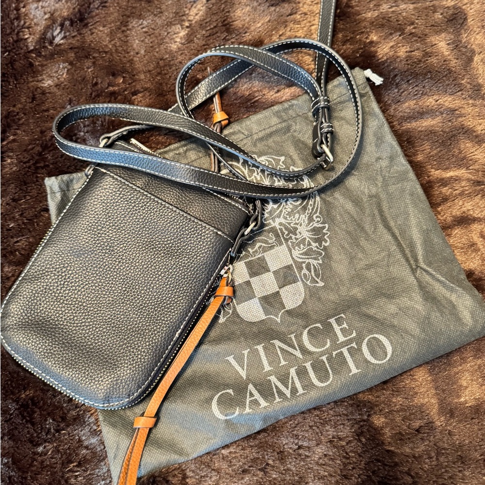 Vince Camuto black leather crossbody bag
